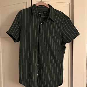 J. Crew Dark Green Striped Button Down Shirt